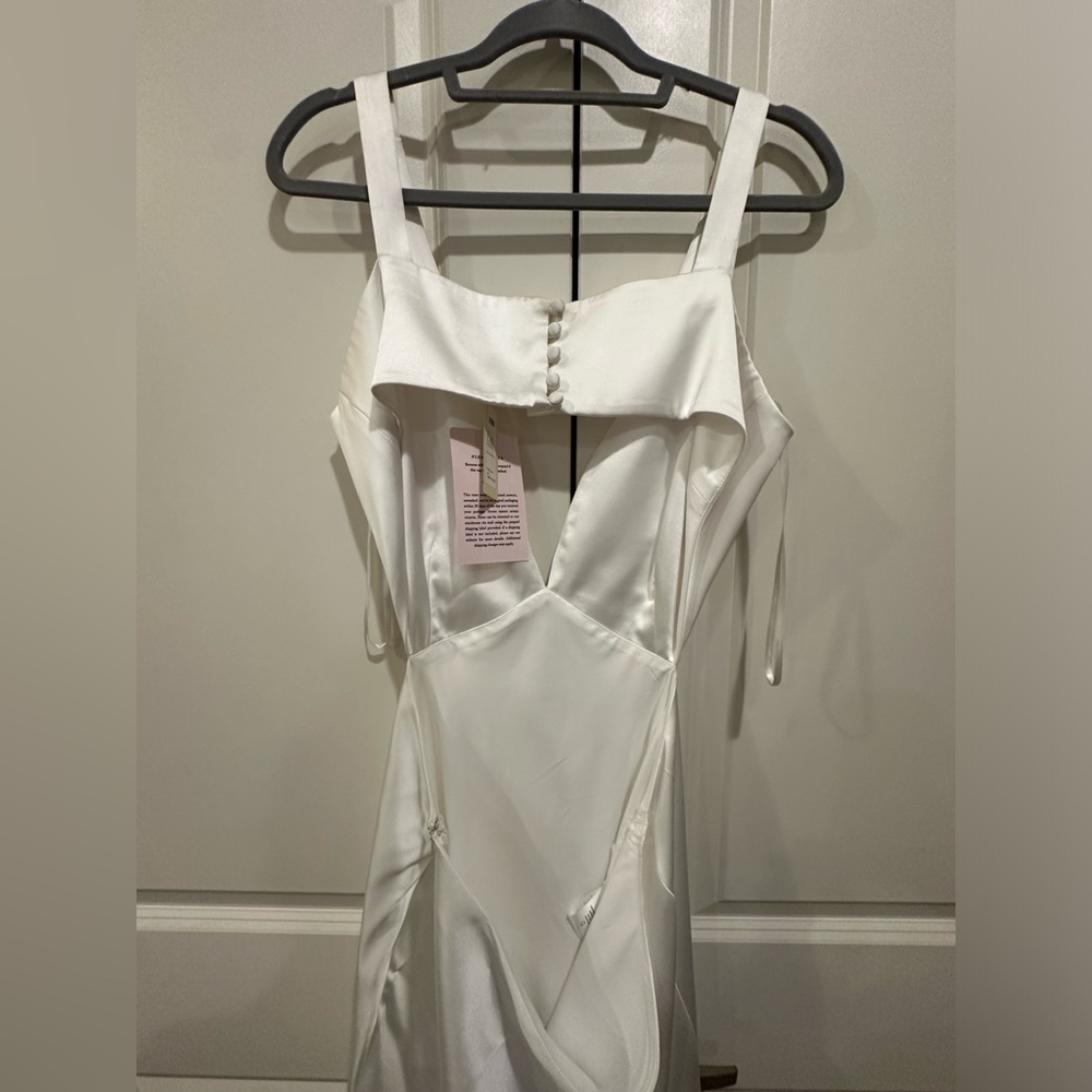Anthropology BHLDN Sachin & Babi Sierra V-Neck Cutout Satin Midi Dress Sz 16 NWT - Picture 5 of 10